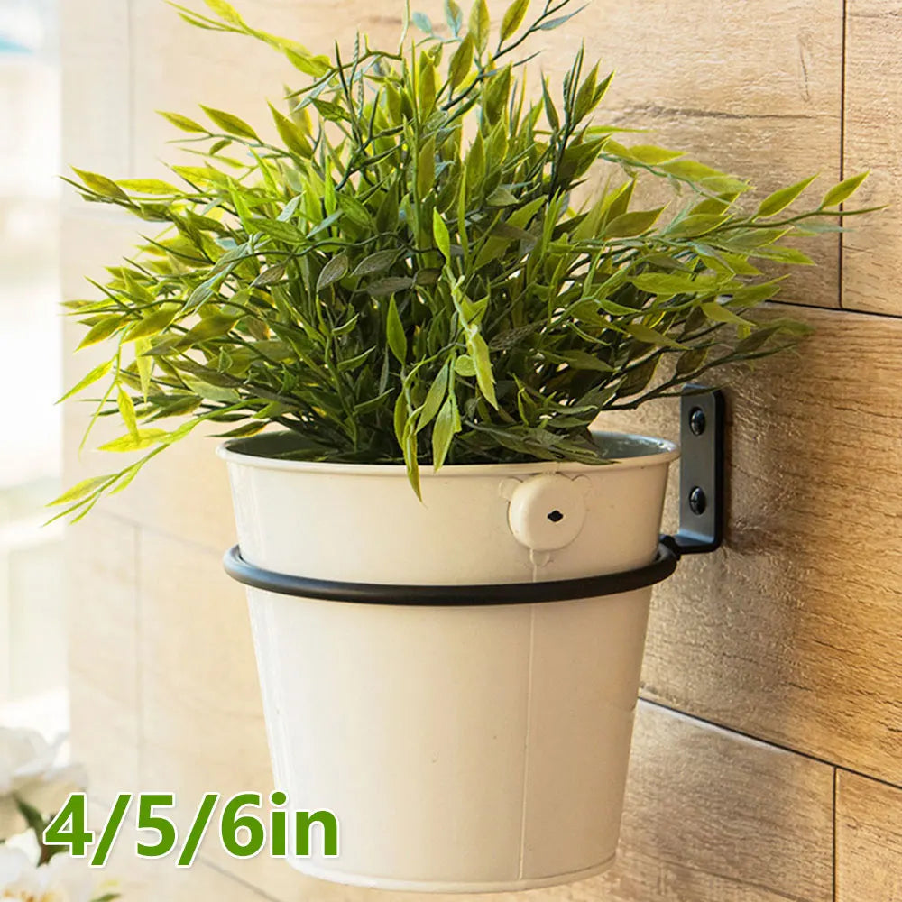 Flower Pot Trays Wall Mounted Pot Ring Holder Metal Planter Hooks Hangers Wall Bracket Plant storage rack Garden