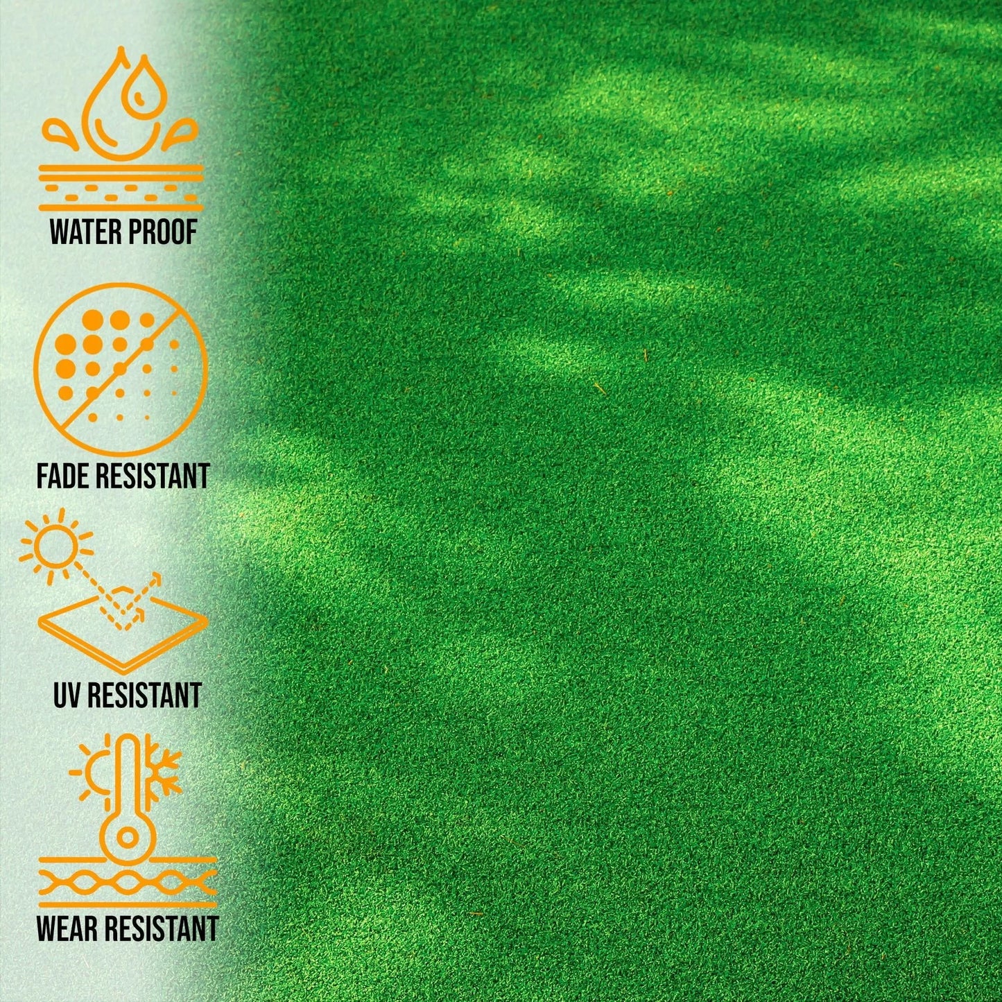 Sweet Home Stores Waterproof 3x15 Indoor/Outdoor Artificial Grass Rug for Patio Pet Deck, 2'7" x 15', Green