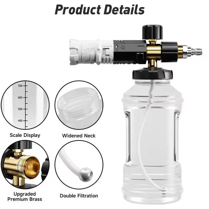 Foam Car Wash Sprayer Car Soap Sprayer Spray Nozzle Pressure Attachment Kit Adjustable Mode For Truck Outdoor Lawn House Car