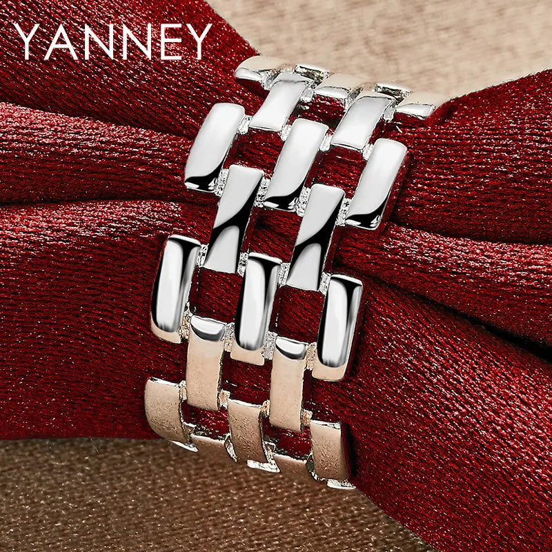 925 Sterling Silver 7/8/9/10# Exquisite Braided Rings For Women Fashion Charm Christmas Gift Jewelry Wedding Accessories