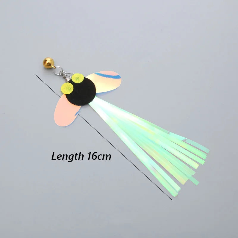 Fish Rod Shape Cat Teaser Stick and Insect Bait Funny Kitten Interactive Toys Pet Accessories for Cats mascotas jouet pour chat