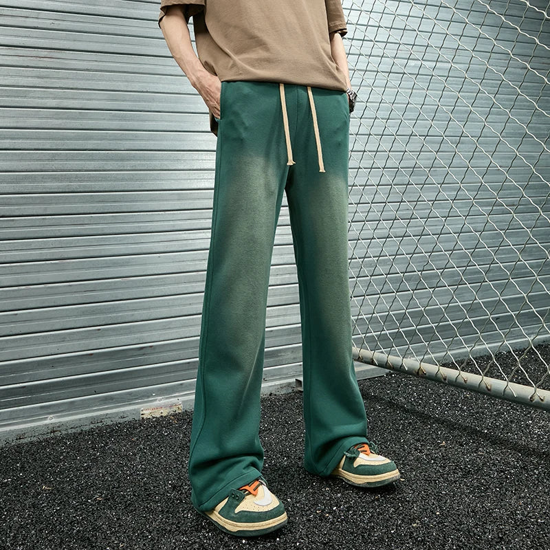 Trendy Brand High Street Sweatpants Men Loose Fit Straight Casual Trousers American Streetwear Joggers Tie Dye Baggy Pants Men