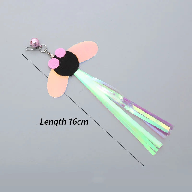 Fish Rod Shape Cat Teaser Stick and Insect Bait Funny Kitten Interactive Toys Pet Accessories for Cats mascotas jouet pour chat