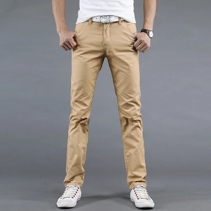 Classic 8 Color Casual Pants Men Spring Autumn New Business Fashion Comfortable Stretch Cotton Elastic Straigh Jeans Trousers
