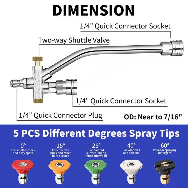 Foam Car Wash Sprayer Car Soap Sprayer Spray Nozzle Pressure Attachment Kit Adjustable Mode For Truck Outdoor Lawn House Car