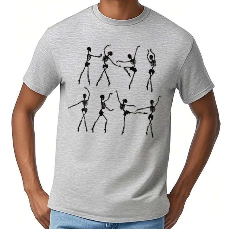 Disfraz de Halloween para niña,  esqueleto de bailarinas, ropa informal para hombre, Tops de algodón para verano