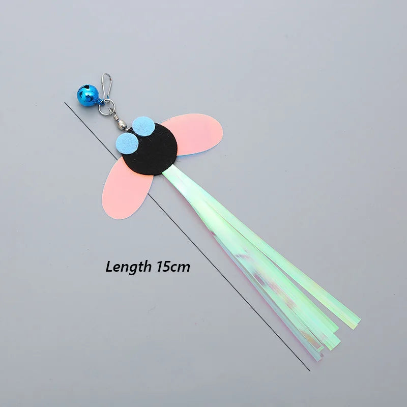 Fish Rod Shape Cat Teaser Stick and Insect Bait Funny Kitten Interactive Toys Pet Accessories for Cats mascotas jouet pour chat