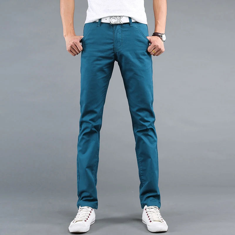 Classic 8 Color Casual Pants Men Spring Autumn New Business Fashion Comfortable Stretch Cotton Elastic Straigh Jeans Trousers