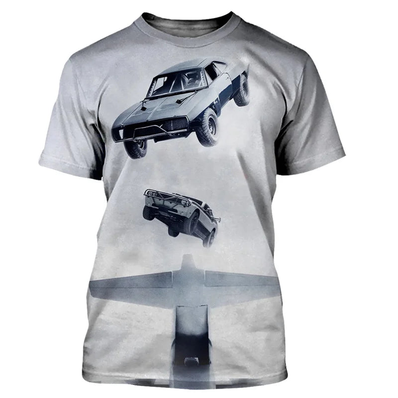 Camiseta con estampado 3D Fast And Furious para niños y niñas,ropa de calle Unisex,camiseta informal de moda
