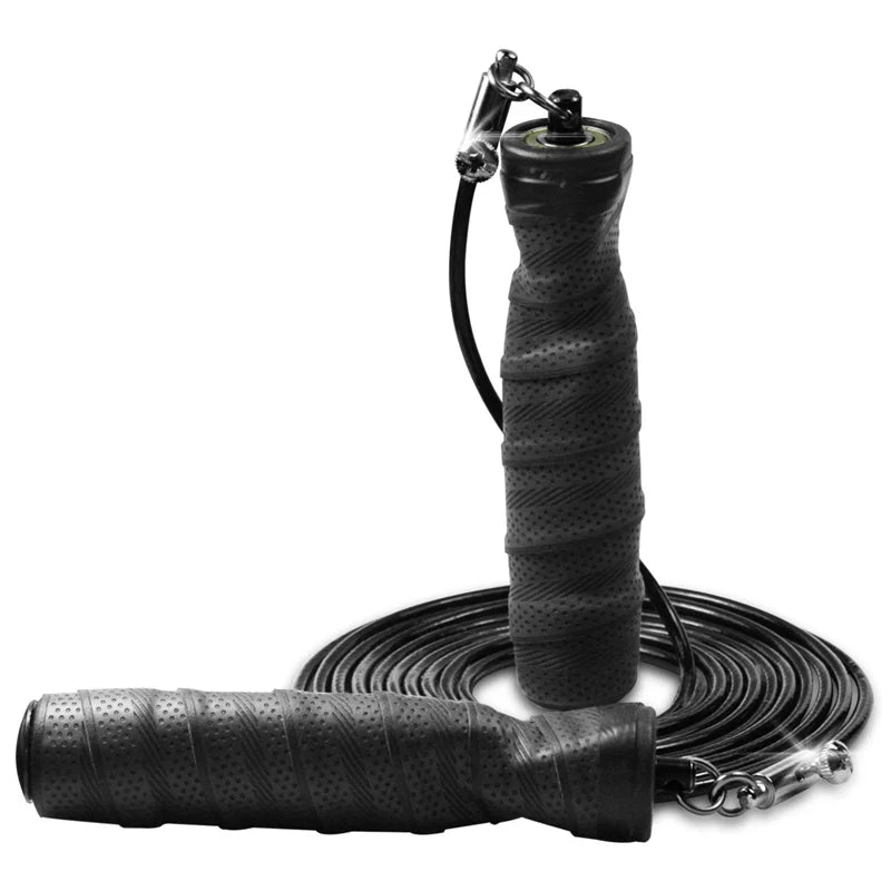 Steel Wire Heavy Jump Rope Speed Fitness Rope Solid PVC Rubber Coating Bearing High Speed Cable