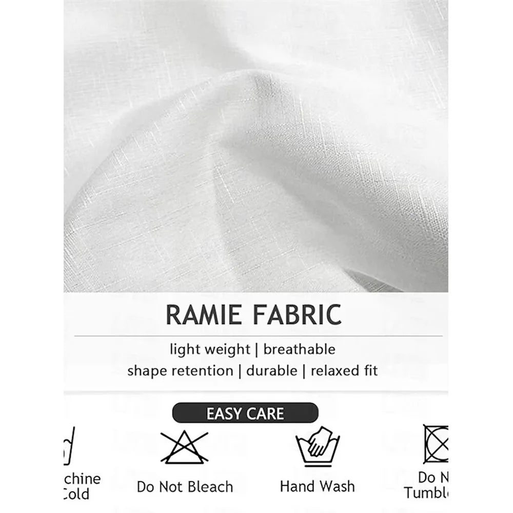 Men's Linen Pants Trousers Summer Pants Beach Pants Drawstring Elastic Waist Straight Leg Stripe Comfort Breathable Pants