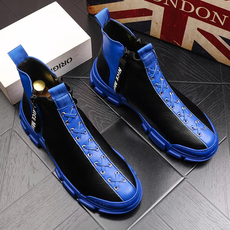 Men's Luxury Designer Suede Embroidery Thick Bottom Casual Flats Platform Shoes Skateboard Sew and glue Sneakers Zapatos Hombre