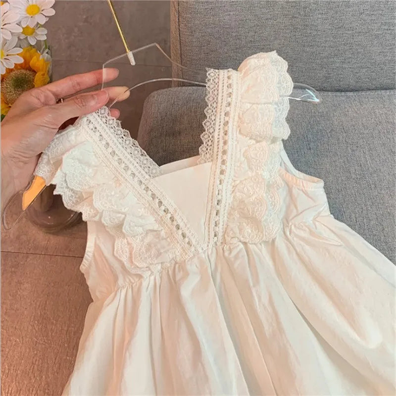 Girl Suspended Dress Summer Dress Children Fashionable Yarn Dress Children Princess Dress Girl Платье Для Девочки Ropa De Niña