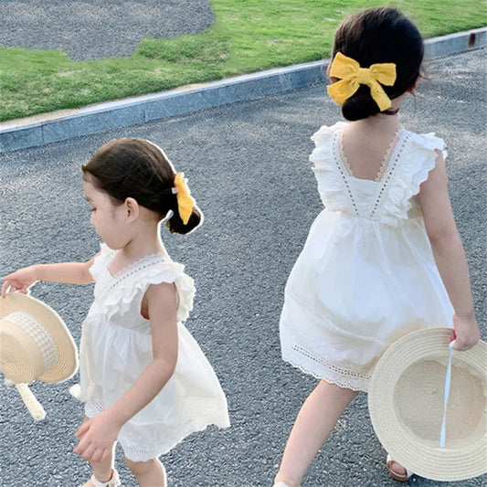 Girl Suspended Dress Summer Dress Children Fashionable Yarn Dress Children Princess Dress Girl Платье Для Девочки Ropa De Niña
