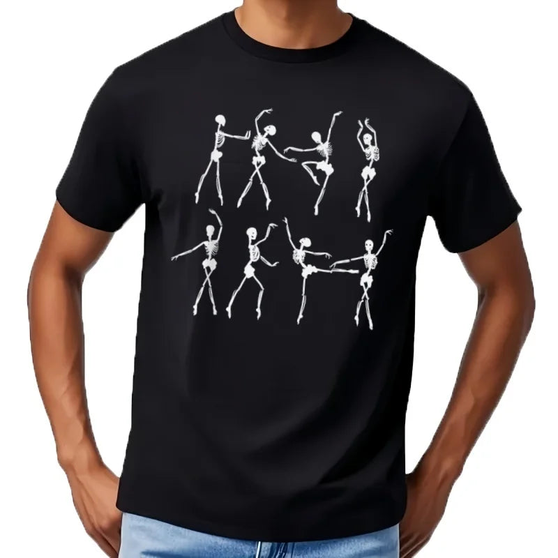 Disfraz de Halloween para niña,  esqueleto de bailarinas, ropa informal para hombre, Tops de algodón para verano