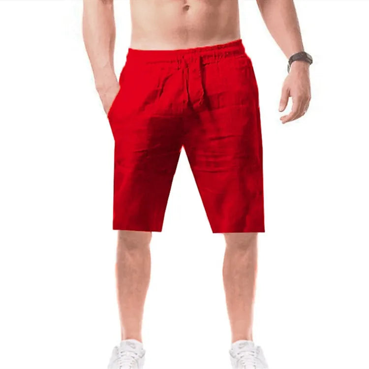 Vintage Men Pleated Cotton Linen Casual Pants Drawstring Side Zip Elastic Waist Comfort Breathable Beach Trousers Straight Pants