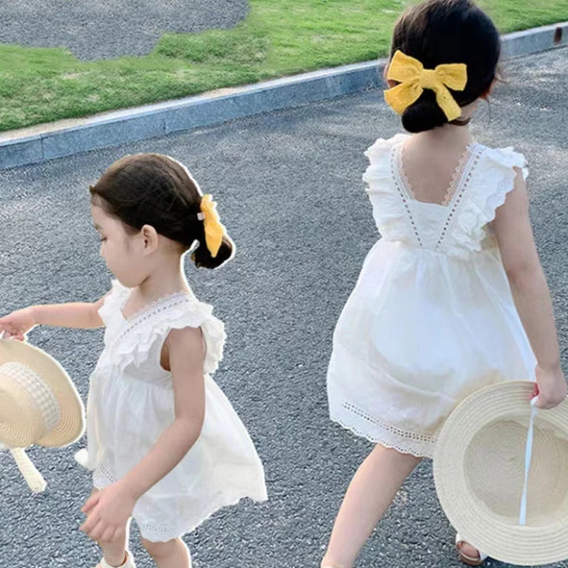 Girl Suspended Dress Summer Dress Children Fashionable Yarn Dress Children Princess Dress Girl Платье Для Девочки Ropa De Niña