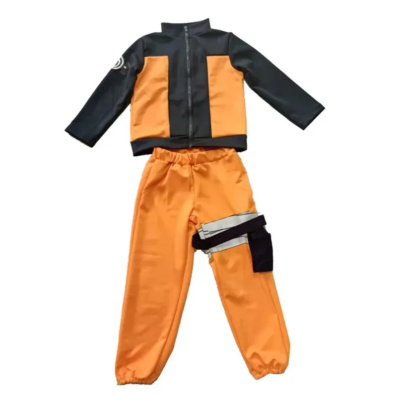 Hot Kids Uzumaki Akatsuki Cosplay Boys Girls Uzumaki Jacket Pants Headband Wig props Child Uniform Kunai Halloween Costume