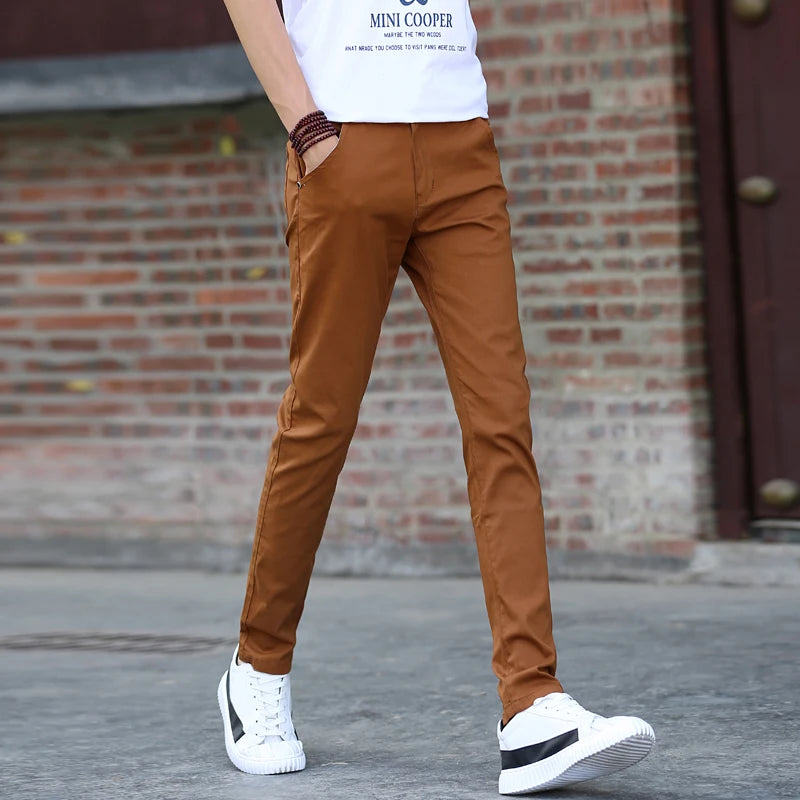 Classic 8 Color Casual Pants Men Spring Autumn New Business Fashion Comfortable Stretch Cotton Elastic Straigh Jeans Trousers