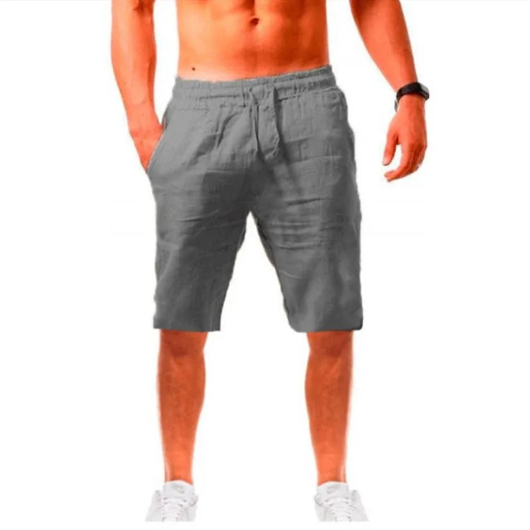 Vintage Men Pleated Cotton Linen Casual Pants Drawstring Side Zip Elastic Waist Comfort Breathable Beach Trousers Straight Pants