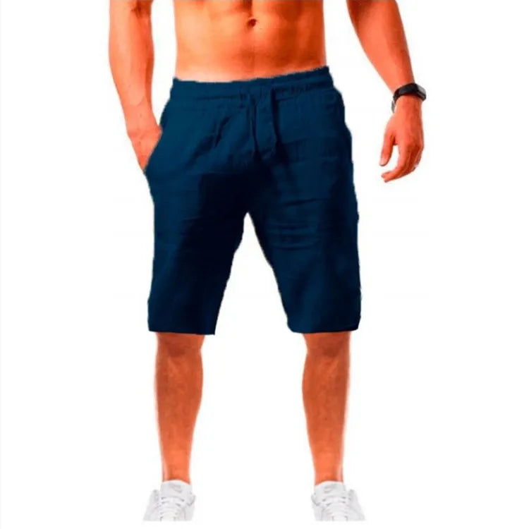 Vintage Men Pleated Cotton Linen Casual Pants Drawstring Side Zip Elastic Waist Comfort Breathable Beach Trousers Straight Pants