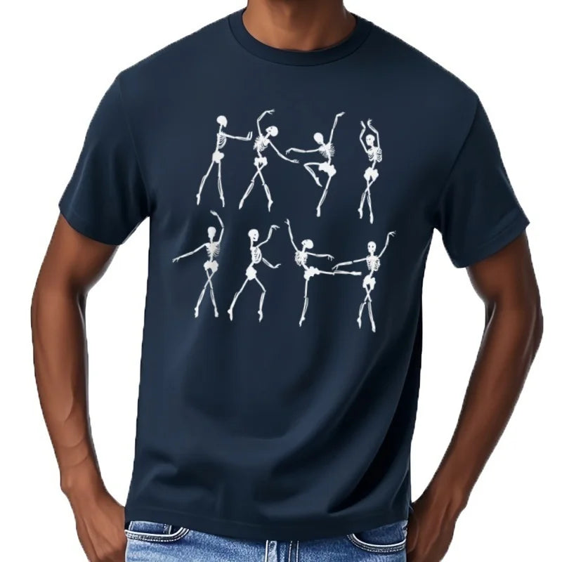 Disfraz de Halloween para niña,  esqueleto de bailarinas, ropa informal para hombre, Tops de algodón para verano