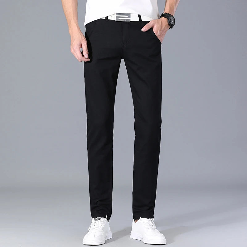 Classic 8 Color Casual Pants Men Spring Autumn New Business Fashion Comfortable Stretch Cotton Elastic Straigh Jeans Trousers