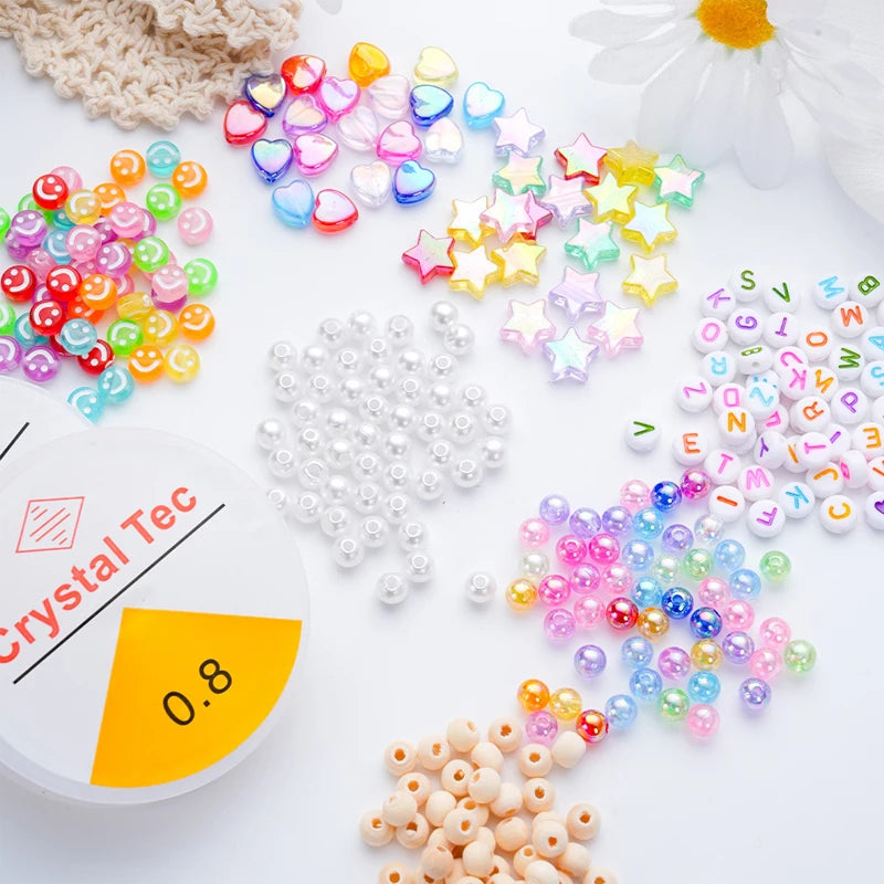 1930Pcs Colorful Style Resin Evil Eye Beads Bracelet Making Kit Clay and Letter Beads for Jewelry Making DIY Accessories Crafts