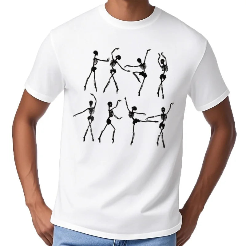 Disfraz de Halloween para niña,  esqueleto de bailarinas, ropa informal para hombre, Tops de algodón para verano